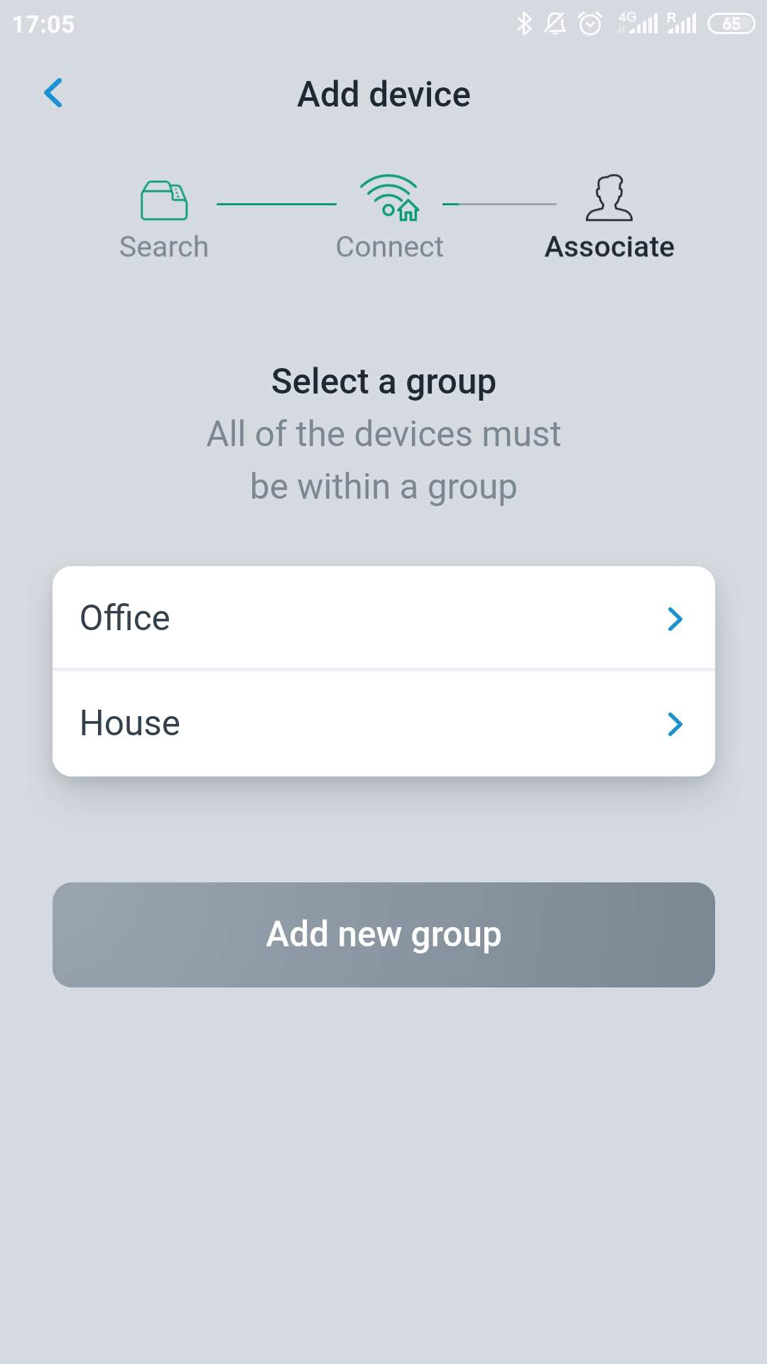 Add unit - select group