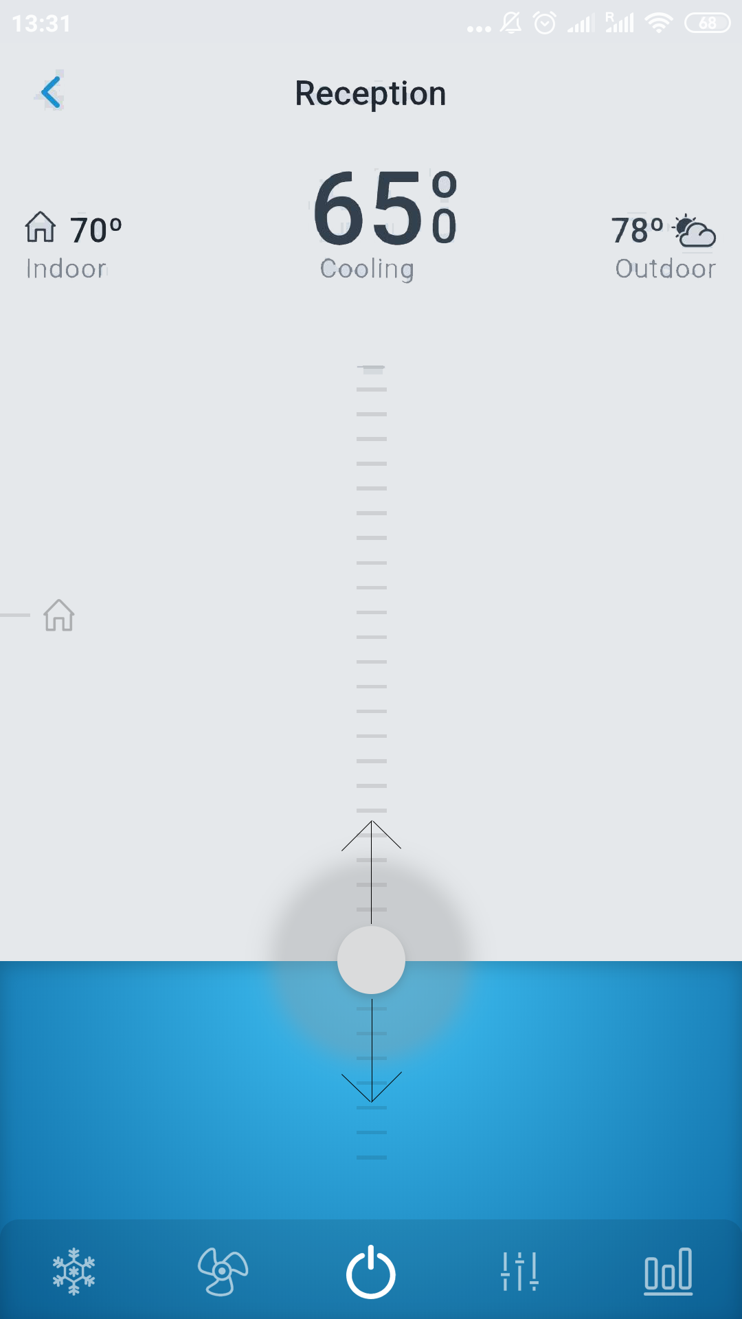 Establish the setpoint temperature