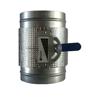 Round duct damper with manual regulation