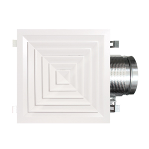 Square diffuser with motorized insulated plenum