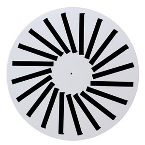 Round swirl diffuser for continuous false ceiling