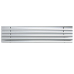Grille of linear slats fixed at 15º without frame for modular ceilings 2dir.